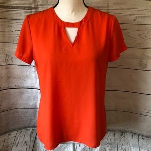Cato orange flowy blouse